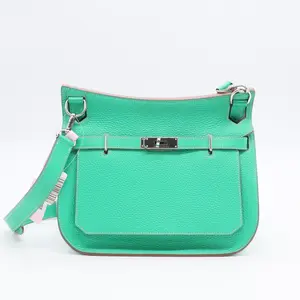 Pre-owned HERMÈS Leather Shoulder Bags Hermes Menthe Taurillon Sac Jypsiere Messenger Bag TWINS LDJ3084