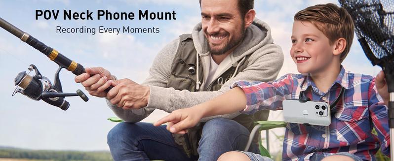 Wintory POV Neck Phone Holder, 16" Flexible Gooseneck with Magnetic Lock, Hands-Free Stand for Bed, Desk and Travel, Fits 4–7" Phones, Perfect Holiday Gift for Live Streaming and Vlogging