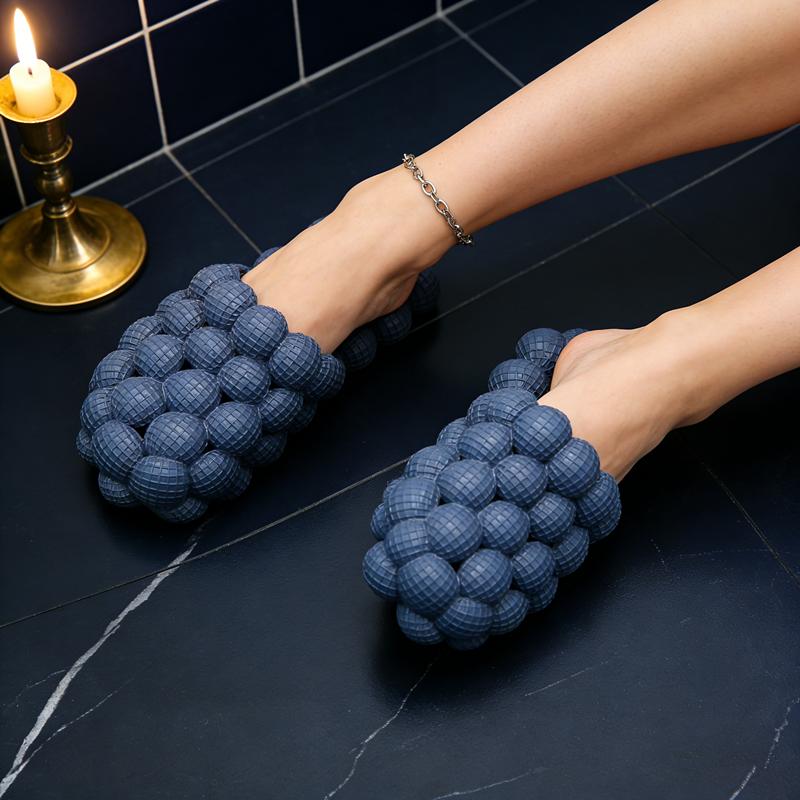 Lumubby Unisex Bubble Slide Summer "Poop Feeling" Grape Slippers Trendy EVA Anti Slip Home Massage Foot Soles for Bathing in the Shower Unisex Orange 3D Bubble Look Cloud like Comfort Footwear Women Shoe Soft
