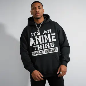 Men's Anime thing you wouldn't understand Graphic Hoodie - Cotton Blend Black Long Sleeve Pullover Regular Fit |   Soft & Breathable Fabric, Durable Print, Everyday Comfort, Machine Washable, casual anime-themed product display