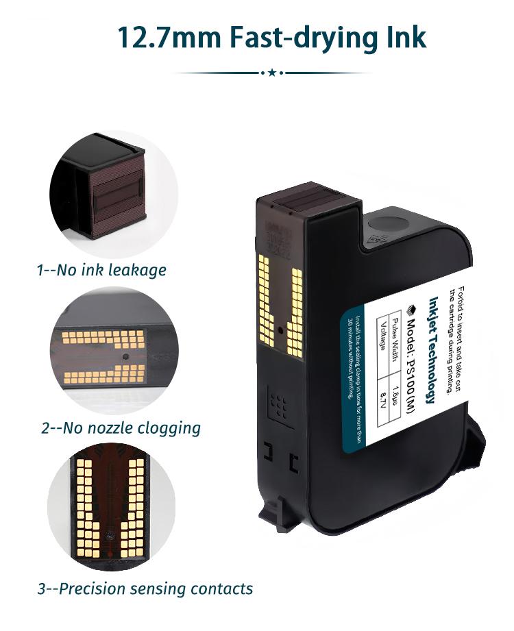 Phezer P15 Smart Touchscreen Handheld Inkjet Coder | High Adhesion PS100 Black Ink (0.5 Inch/12.7mm) | 600DPI Portable Printer for Metal, Glass, Plastic. Prints Date, Batch Code, QR, and Barcode Cloth Printing