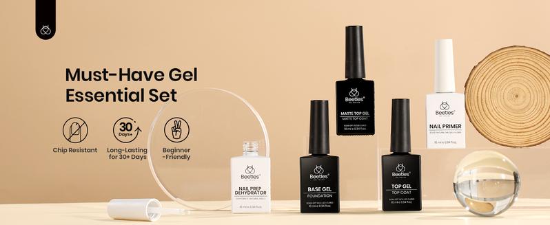 Beetles Gel Top Coat and Base Coat Set with Nail Dehydrator and Primer, 5 Pcs 10ml Glossy & Matte Top Coat Gel Nail Polish Nail Prep Acid-Free and Hema-Free Dehydrate Bond Primer Set for Acrylic Beetles Gel Top Coat and Base Coat Set with Nail Dehydrator and Primer, 5 Pcs 10ml Glossy & Matte Top Coat Gel Nail Polish Nail Prep Acid-Free and Hema-Free Dehydrate Bond Primer Set for Acrylic