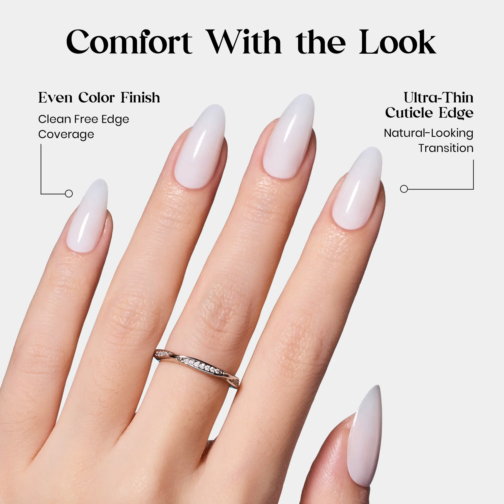 Medium Almond【Milky White】16Sizes 32Pcs