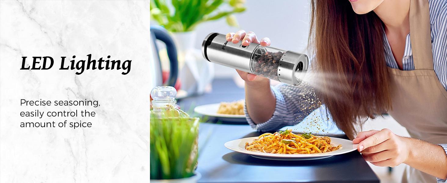 Pukomc Smart Herb Grinder – 6-Speed Adjustable, Rechargeable with LED Light, Quick One-Touch Use & Detachable Design. Includes 12 Blends & Extras.