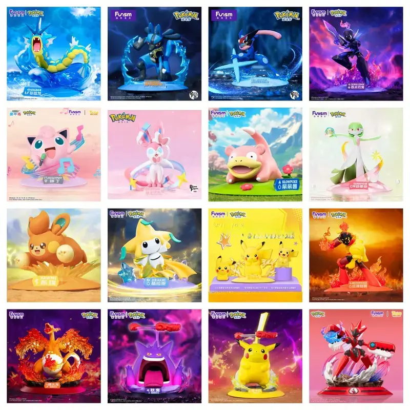 Pokémon Funism Official Chinese Exclusive Mini Figure Collection Plastic Desktop Display Toy Gengar Mimikyu Pikachu Sylveon Mew Magikarp Collectible Gift