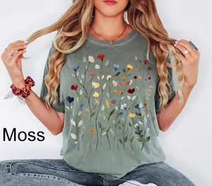 Comfort Colors® Vintage Pressed Flowers Shirt, Boho Cottagecore Tshirt Botanical Floral Tee Wildflowers Sweatshirt,Gift For Gardener,Flowers