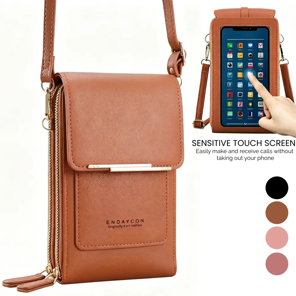 Minimalist Touchscreen Clear Window Crossbody Phone Wallet Purse, Water Resistant Dual Zipper Shoulder Bag With Multiple Card Slots & Coin Pouch, Adjustable Strap Operate Phone Without Taking Out, Multi-Color For Gym Shopping Women Gift,summerwins