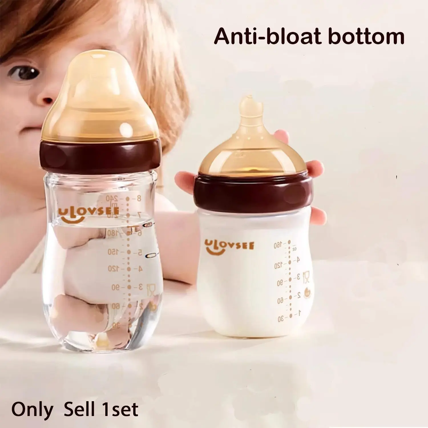 Natural Anti-Colic Baby Bottle for Infants 0-3 Months and 3-7 Months, Age Appropriate, Safe Comfortable Feeding Solution, Reduces Gas, Soft Design, Newborn Bottles