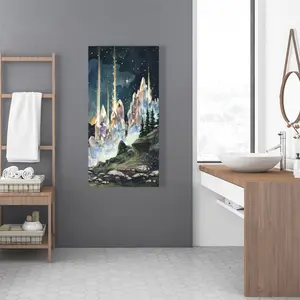 Pictorem C1RC2448YKBYJC 24 x 48 in. Magical Beams - Blue Canvas Wall Art for Stunning Home Decor