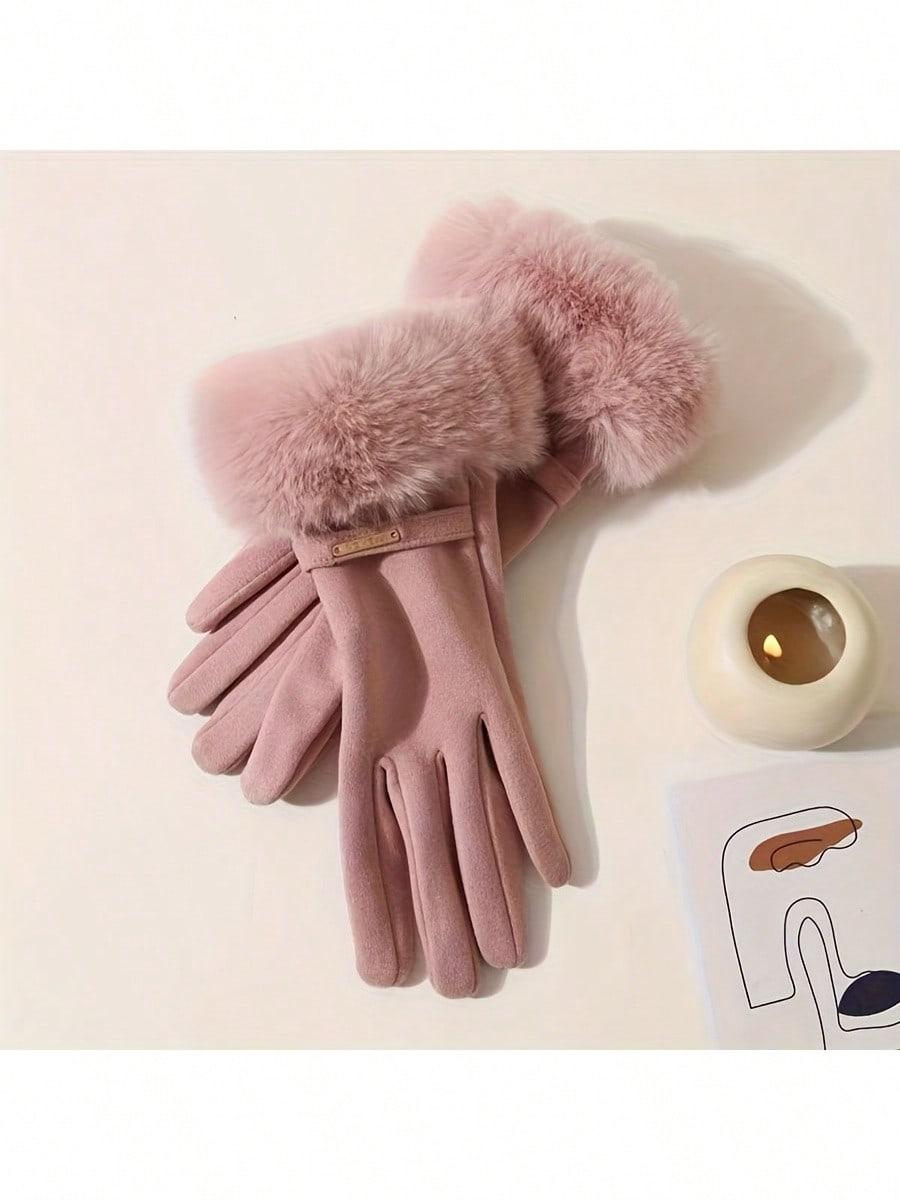 Soft Warm Women's Winter Gloves Touchscreen Compatible Polyester for Outdoor Activities Hand Wash Only