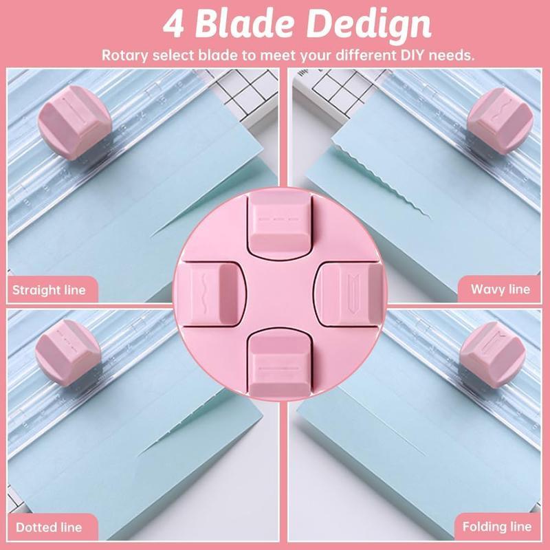 4-in-1 Paper Cutter Trimmer | Multi-Function Scrapbooking Tool with Straight, Wave, Perforated & Creasing Blades | Precision Cutting for Paper, Cardstock, Photos, Coupons & Postcards | Perfect for Crafters & DIY Enthusiasts Office Gadgets Home Office