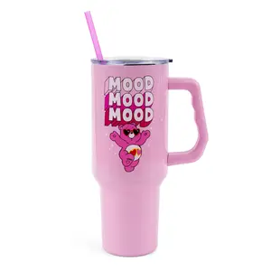 Care Bears Love-A-Lot Bear Stainless Steel Tumbler With Handle | Holds 40 Ounces