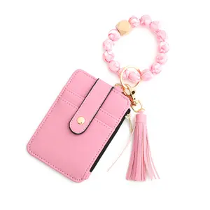 Keychain Wristlet Wallet – Never Lose Your Keys! 3-in-1 Wearable Bracelet | Secure & Hands-Free for Travel, Running | Stretchable & Water-Resistant Gift Boho Beaded Tassel womens cute gifts for teachers