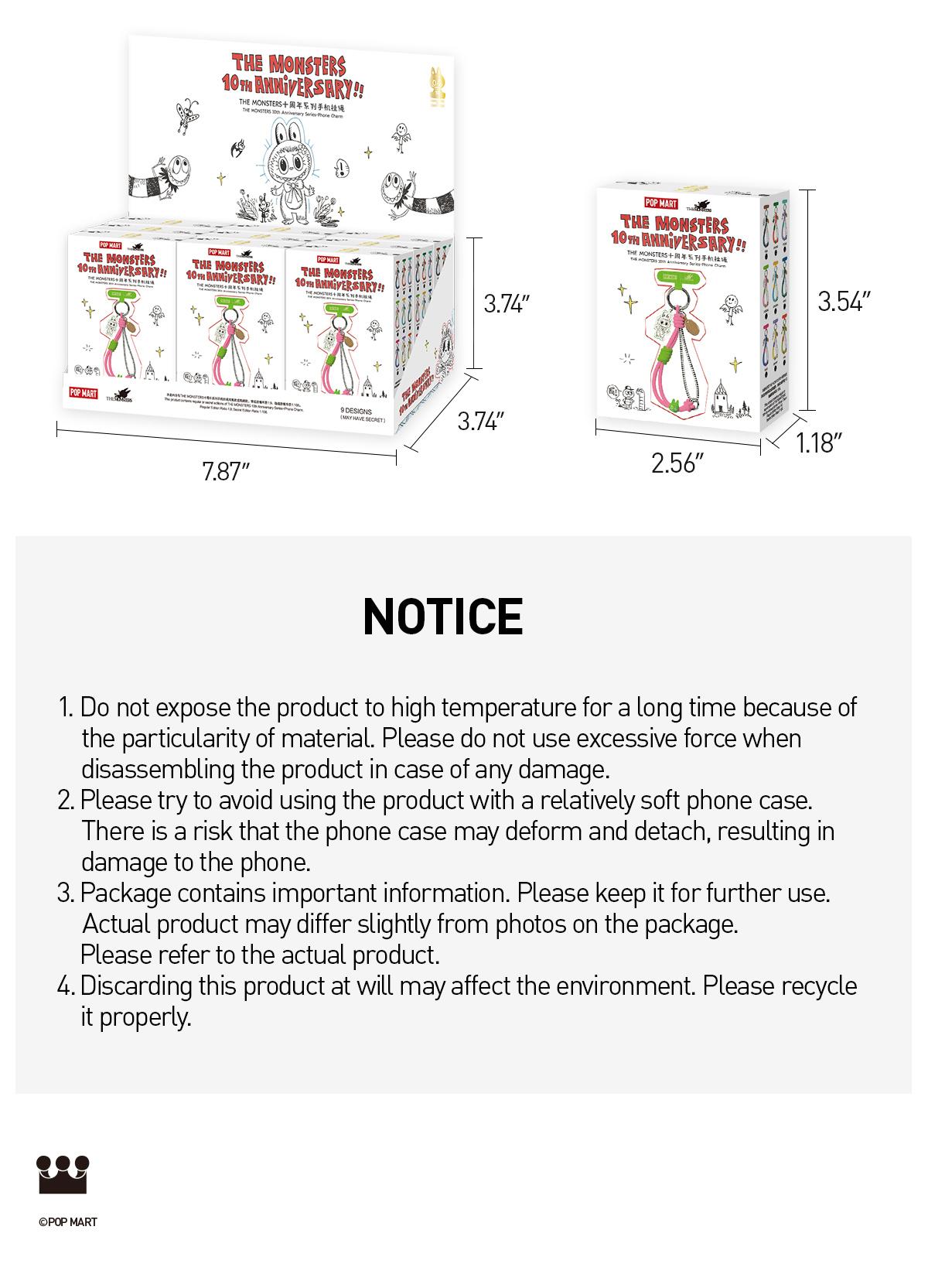 POP MART THE MONSTERS 10th Anniversary Series Phone Charm Blind Box