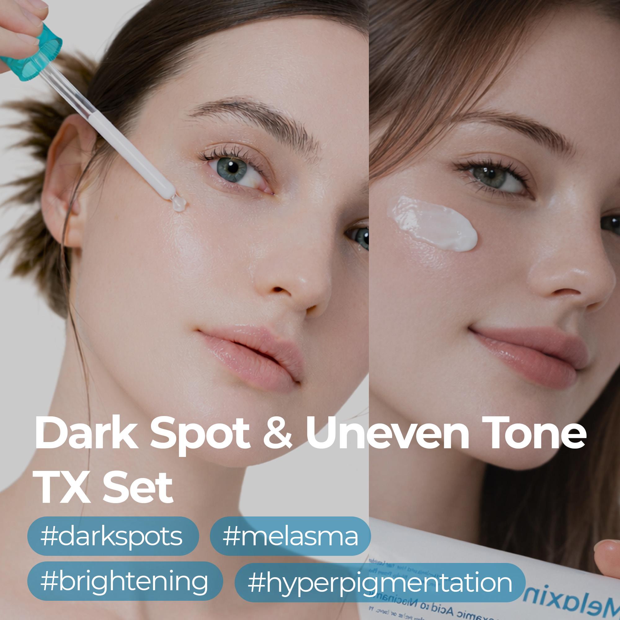 [Dr.Melaxin Official] Dark Spot & Uneven Tone Peel Shot TX Duo, Exfoliating Serum & TX Cream, Tranexamic Acid & Niacinamide Gentle Peeling for Dark Spot Care
