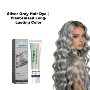 HOEGOA Trendy Gray Hair Dye - Plant-Extract Infused, Moisturizing & Nourishing, Colors Hair & Revitalizes Strands, Delivers Long-Lasting Gray Shades for Fashion Looks