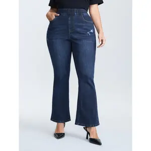 【Y2K】【Pocket Approved】BLOOMCHIC Plus Size Mid-Rise Stretchy Bootcut Jeans [M-6X] 2026 Summer Vibes Swimweek