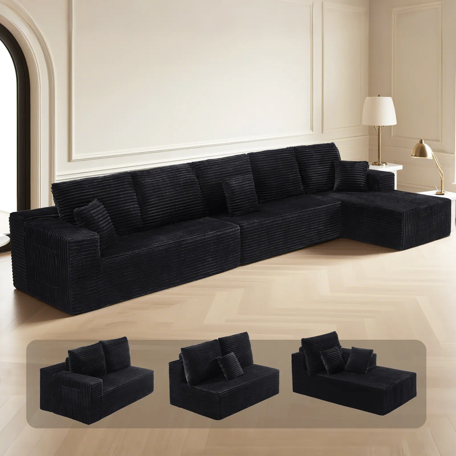 L-type sofa set【Right facing】