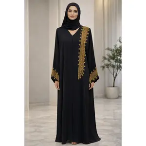 Dubai Fancy Hand Beads Palestinian Luxury Modest Fashion Abaya