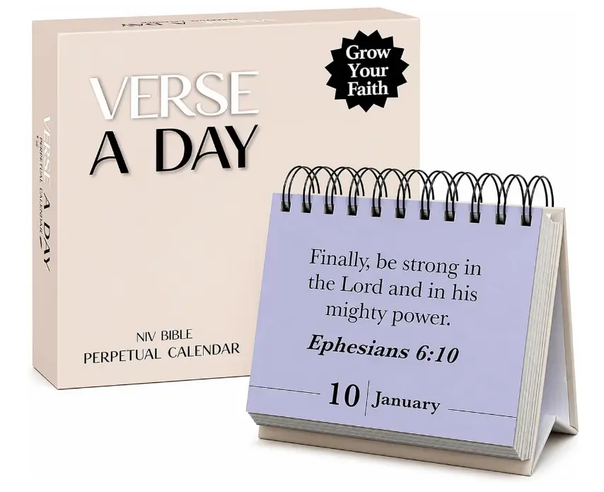 Verse A Day Perpetual Calendar | Enjoy it Year After Year, 365 Christian Verses from the NIV Bible to Inspire Your Daily Devotional, Positive Inspirational Religious Daily Verses for Men & Women