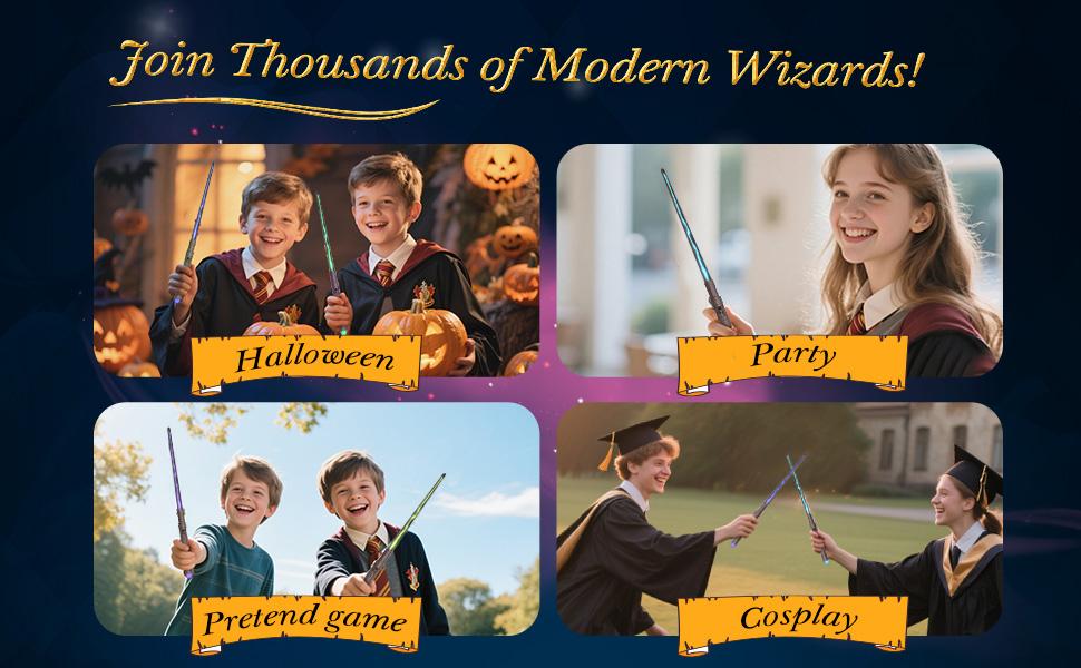 Careenoah magic wand Wizard Spell Wand with Voice-Control & 5 Light Effects, Magic Light Up Wand with Customizable Spells, Rechargeable Remote Control Wand, Kids Witch Toys Gifts for Christmas Cosplay Halloween Birthday
