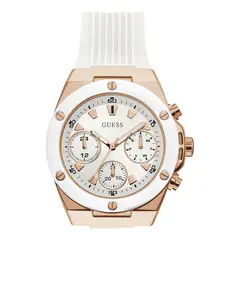 GUESS Female Rose Gold-Tone And White Multifunction Watch