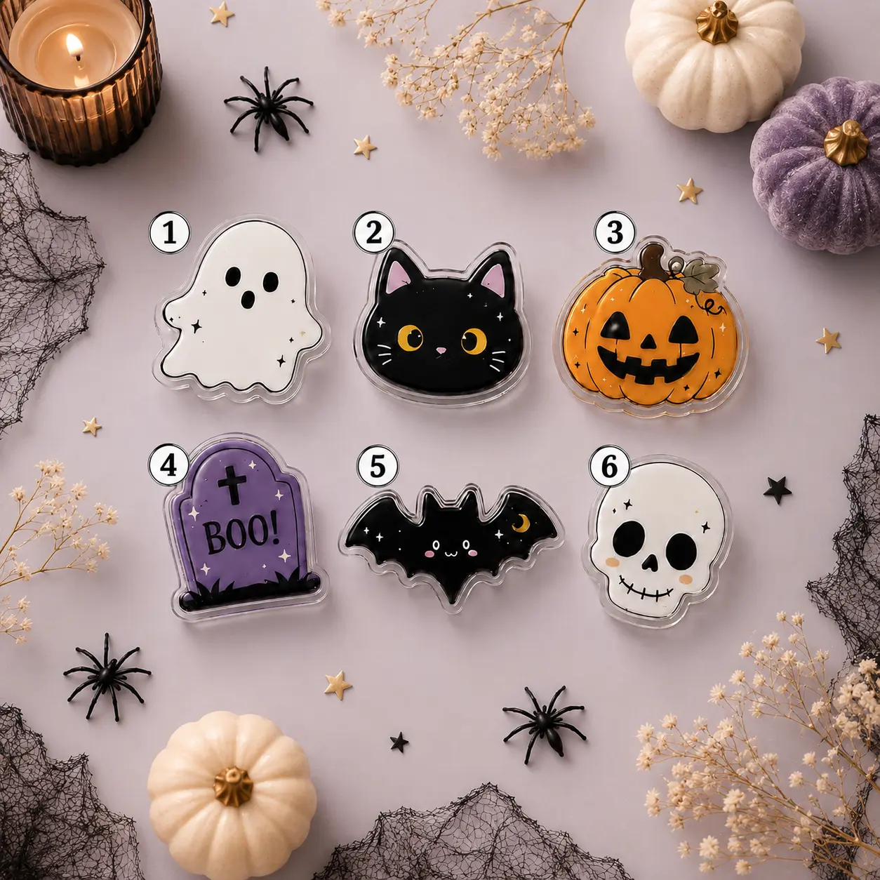 Cute Spooky Halloween Elements Acrylic Phone Grip Collapsible Stand