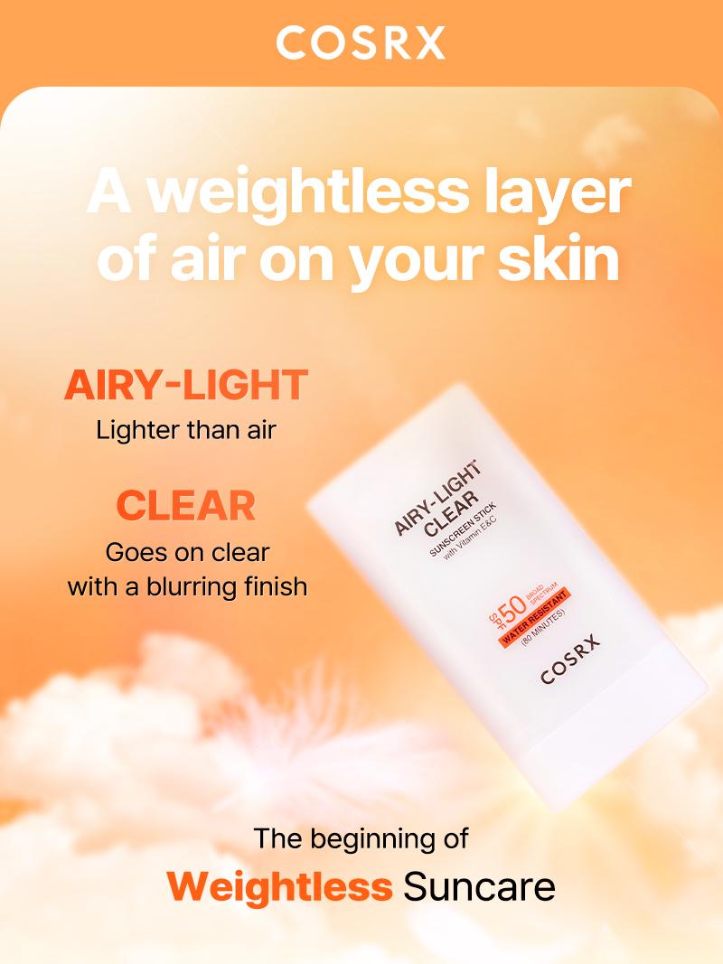 [COSRX OFFICIAL] COSRX AIRY-LIGHT CLEAR SUNSCREEN STICK_(OTC)_19 g