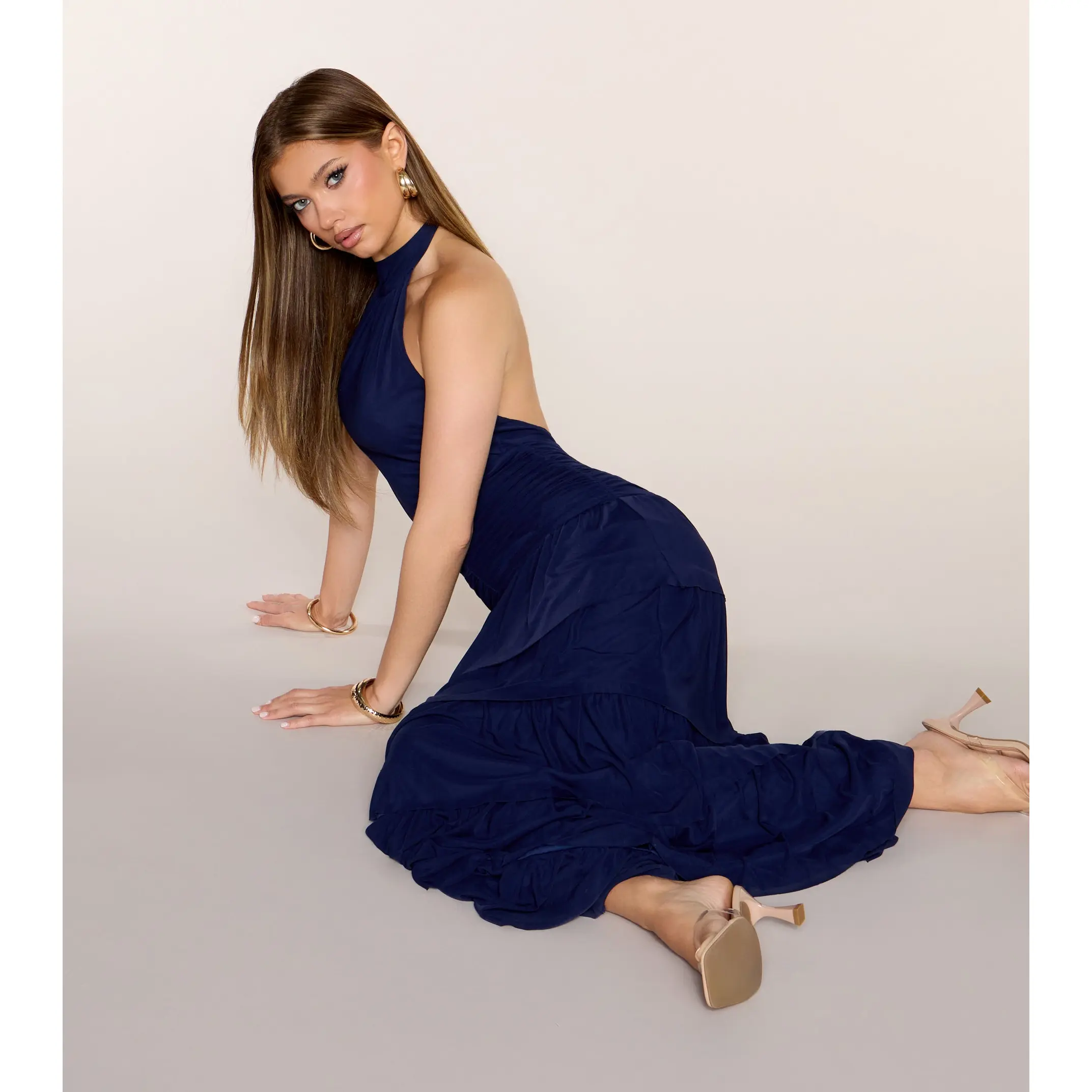 Airy Chic Open Back Maxi Dress