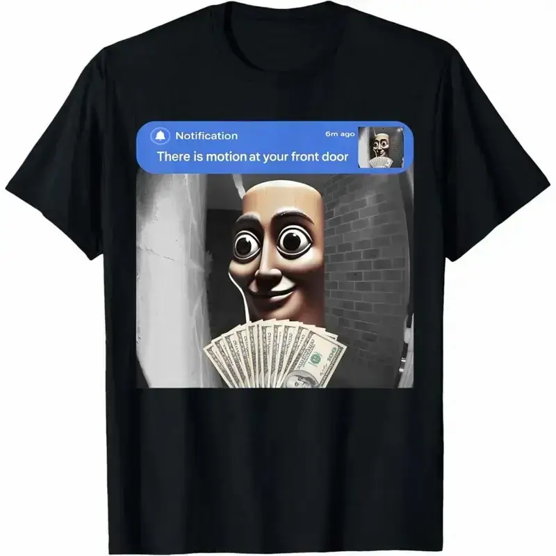 100% Cotton graphic tees “There is Motion at Your Front Door” Tung Tung Tung Sahur Meme T-Shirt