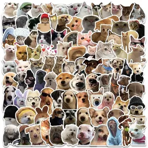 5 Random High-Quality Dog & Cat Meme Decals