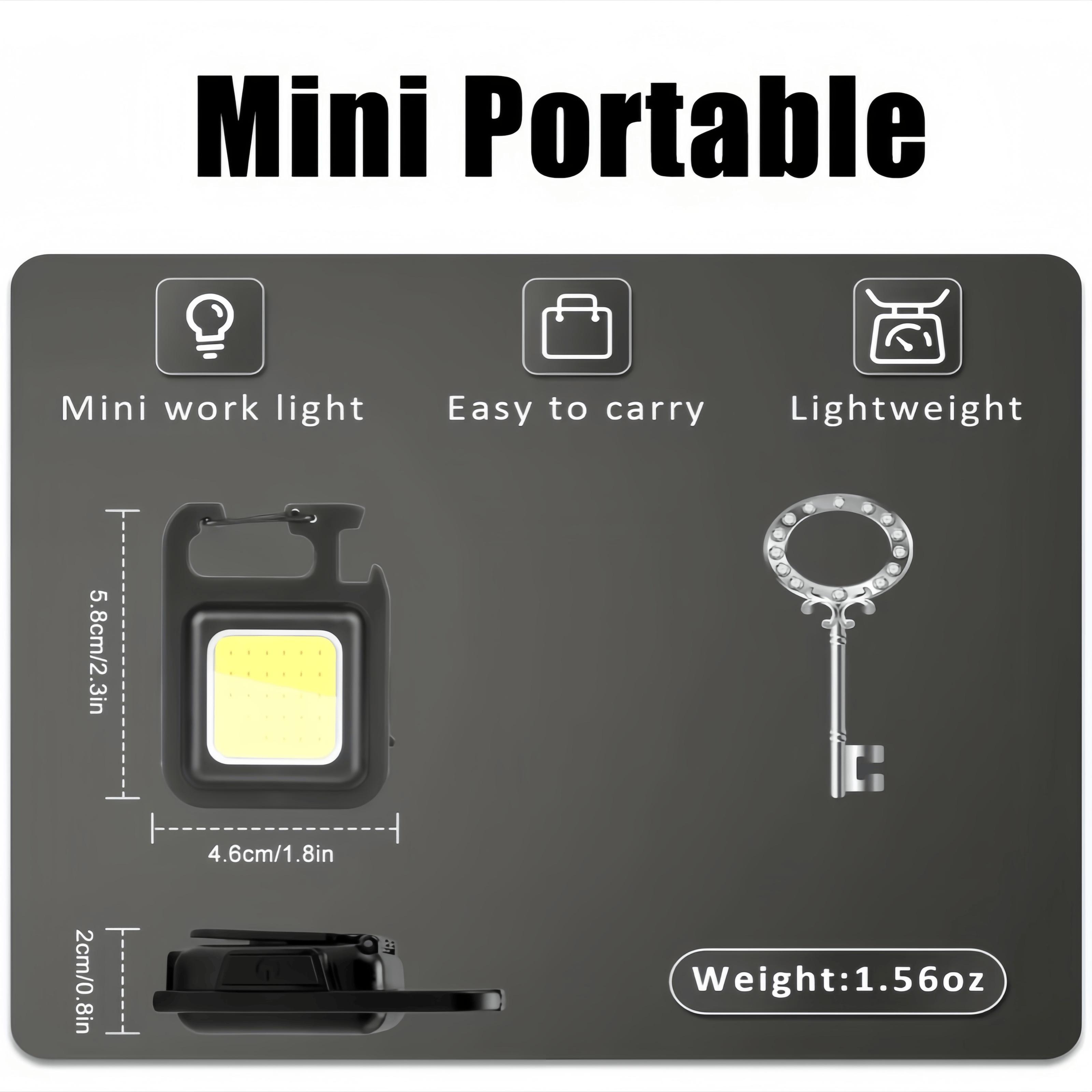 Keychain Work Light, White Rows Keychain Light,Portable Keychain Light,Rechargeable Flashlight, Folding Key Light for Walking and Camping powertools