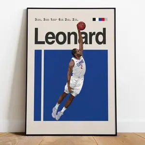 Kawhi Leonard Dunking Basketball Poster - "The Claw" Slam Dunk Wall Art - Intense NBA Action Print - Unframed Sports Decor for Collectors