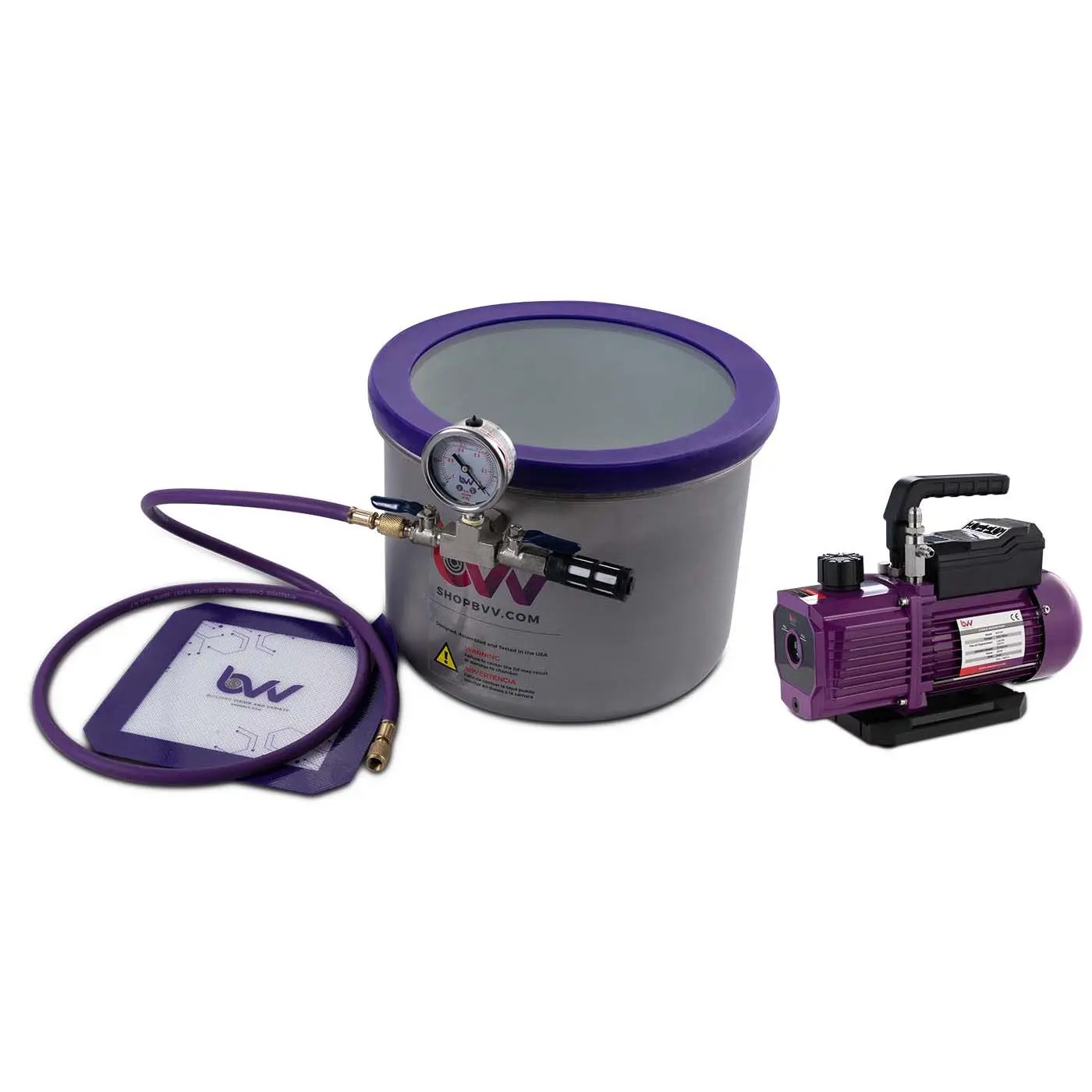 Glass Vac 3 Gallon WIDE Stainless Steel Vacuum Chamber and Vacuum Pump Kit