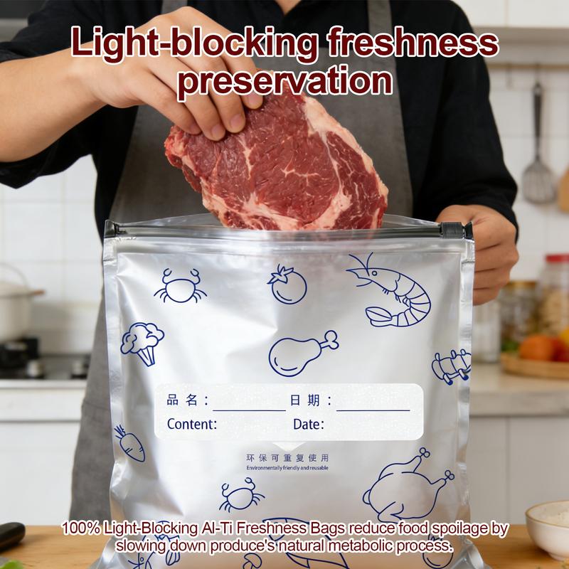 [Free!!ship] BMTWE Resealable Vacuum Zipper Pouches 30 PCS Reusable Sealable Storage Bags with Label for Food Vegetable Fruit Meat Beans (10*S+10*M+10*L)