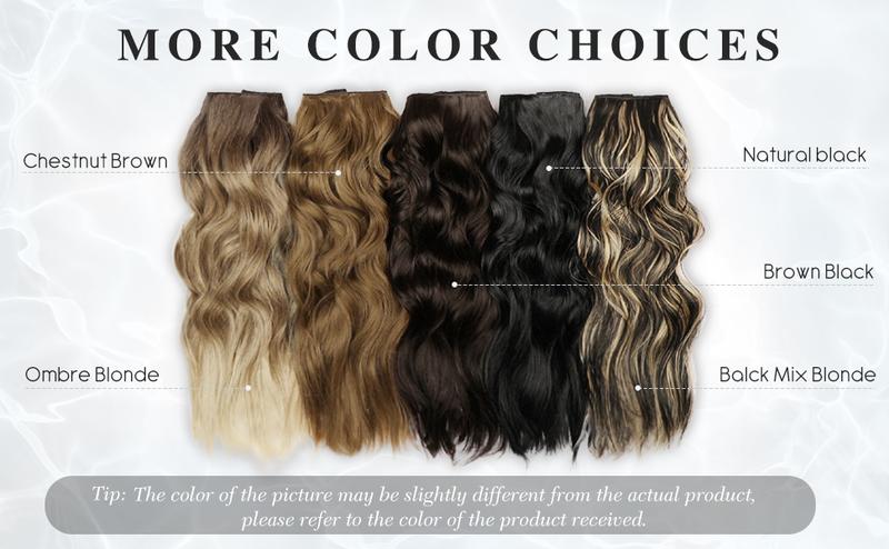 AISI HAIR Invisible Wire Hair Extensions with Transparent Wire clip in Hairpieces for Women Long Curly Wavy Flexible & Adjustable Synthetic Wiglets