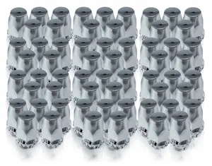 TORQUE 60 pcs of 33mm Chrome Standart Screw-on Lug Nut Covers for Volvo (VNL) & International & Peterbilt & Kenworth & Mack & Freightliner (Columbia Cascadia M2 FLD) Semi Trucks (6 x TR10326)
