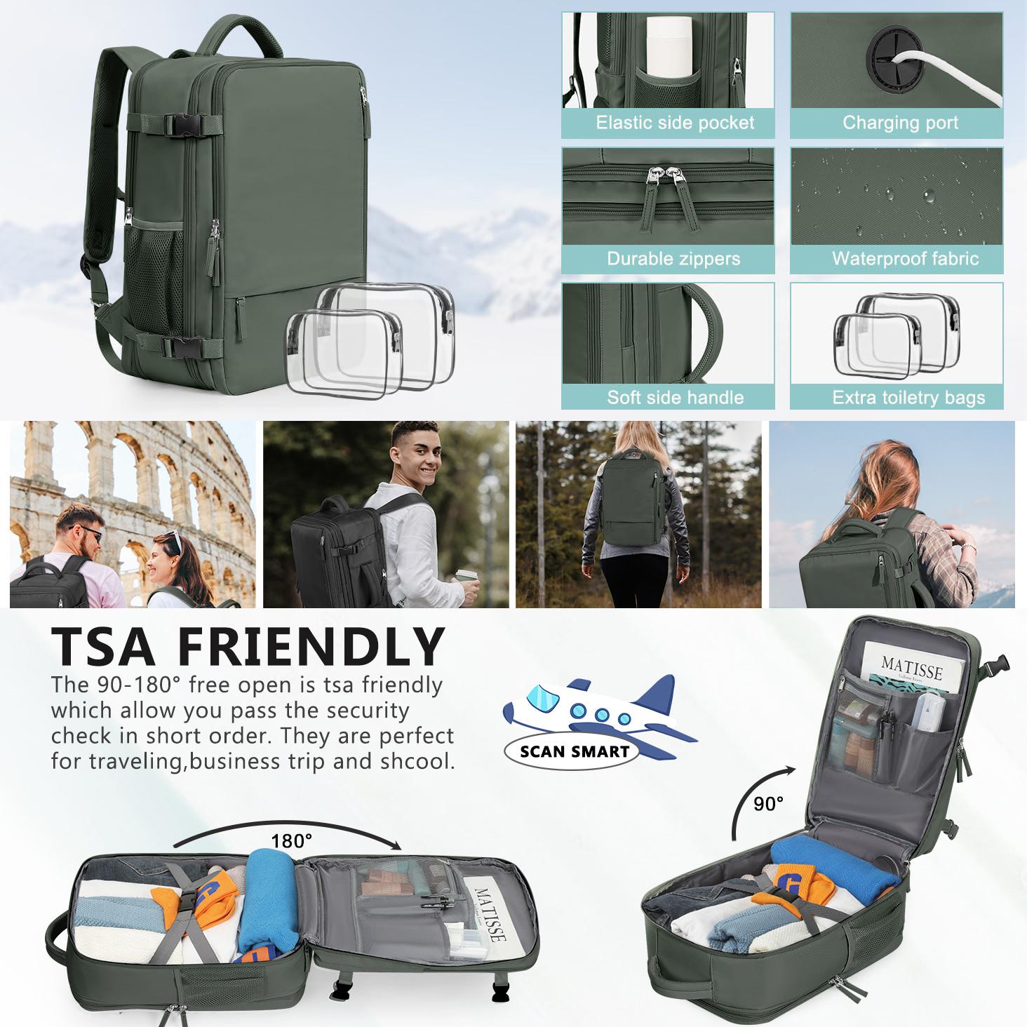 Simple Multi-Compartment Business Laptop Travel Bag Lightweight Zipper Luggage Backpack, Preppy Backpack, Large-Capacity Men’s Casual Travel Backpack, Women’s Computer Backpack, High School and Middle School Student Backpack, College Student Backpack