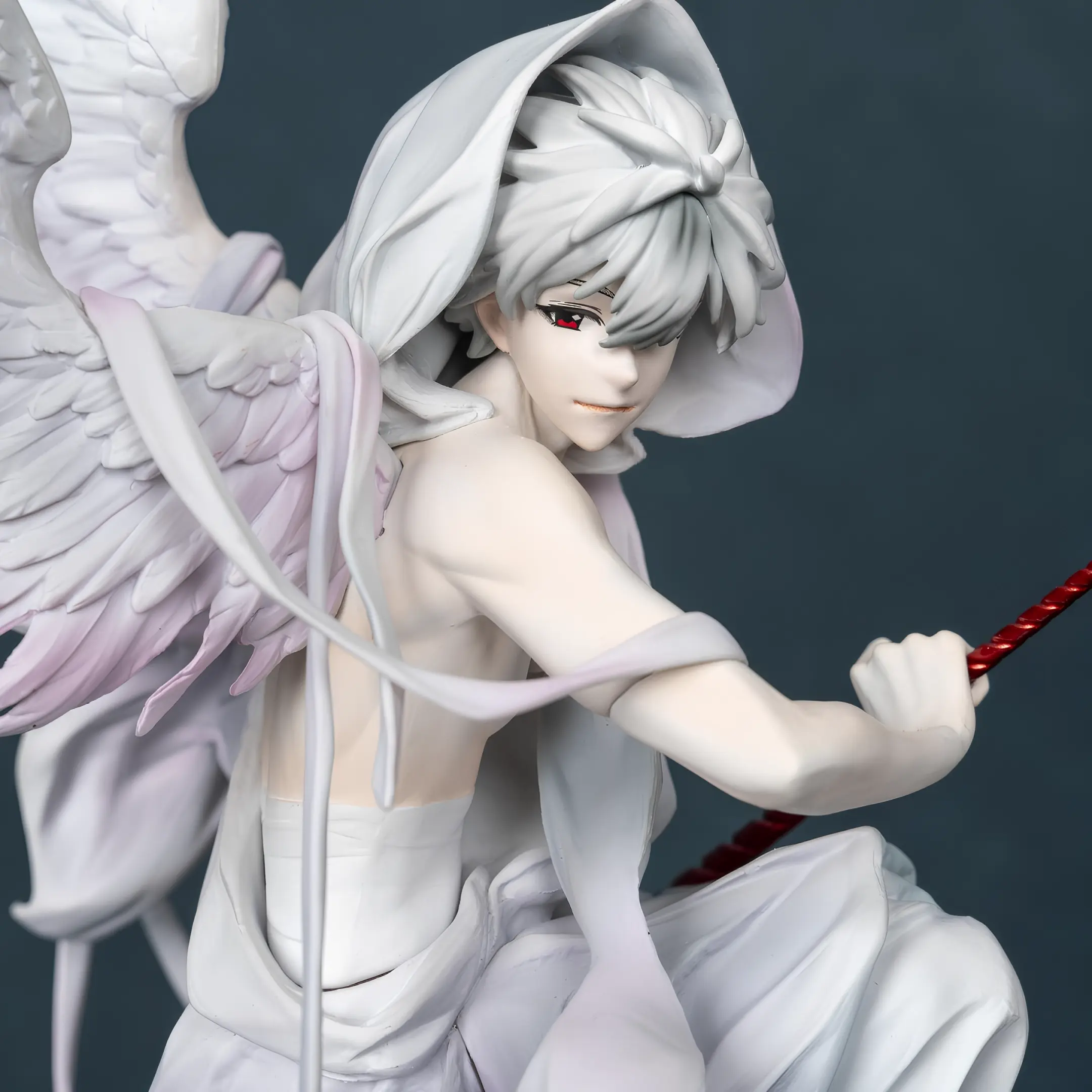 Anime Kaworu Nagisa GK Statue, 17th Apostle Collectible Figure with Wings & Longinus Spear, Otaku Fan Gift, Decorative Model Toy