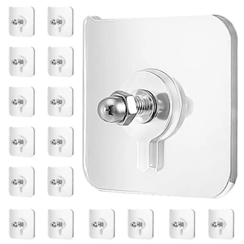 32PCS Acrylic Photo Hooks – Buy 16 Get 16 Free, Stainless Steel & Ceramic Self-Adhesive, Smooth Lightweight Wall-Mount for Room Decor & Organizer, Easy Installation,Perfect for Photos, Keys, Jewelry & Lightweight Items, Versatile Home Accessory