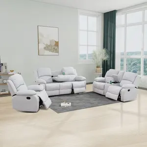Grey/White Linen 3-Piece Couch Living Room  Set big comfy oversized Semi PU PVC Modern Convertible Velvet Sleeper with Ottoman modular  in chair bed Plush Chaise Lounge Sofa made dining relax Full Size Murphy Storage sturdy steel Flannelette Corner