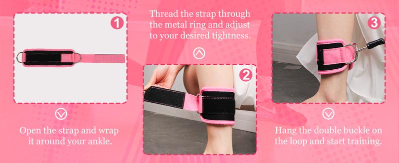 6 pcs Adjustable AnkleBands Resistance Bands for Women & Men ,Workout Equipment for Leg and Hip Training , AnkleStrap with Exercise Bands and TPE Band