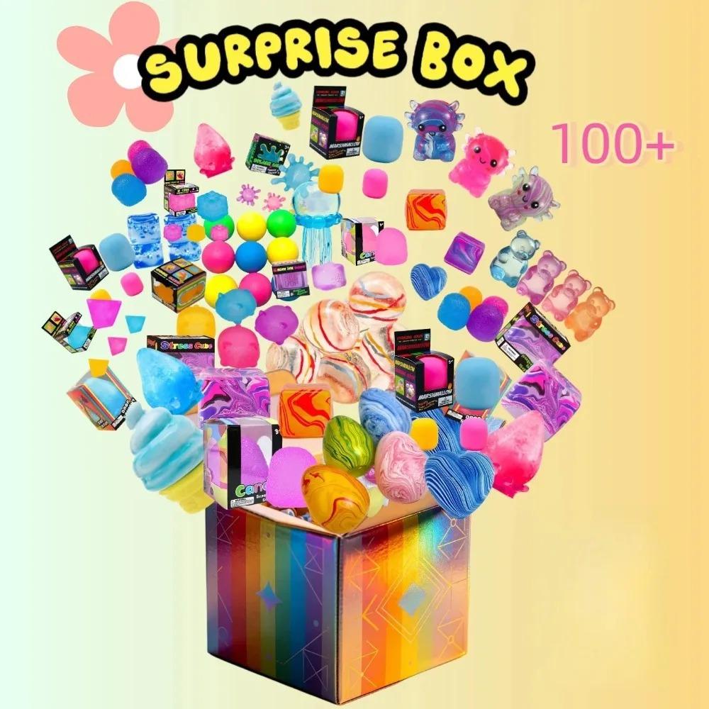 HOT 100+PCS Assorted Mixed Squish Fidget Mystery Blind Box Surprise Unbox Toy Slow Rebound Stress Relief Squeeze Sensory Toys
