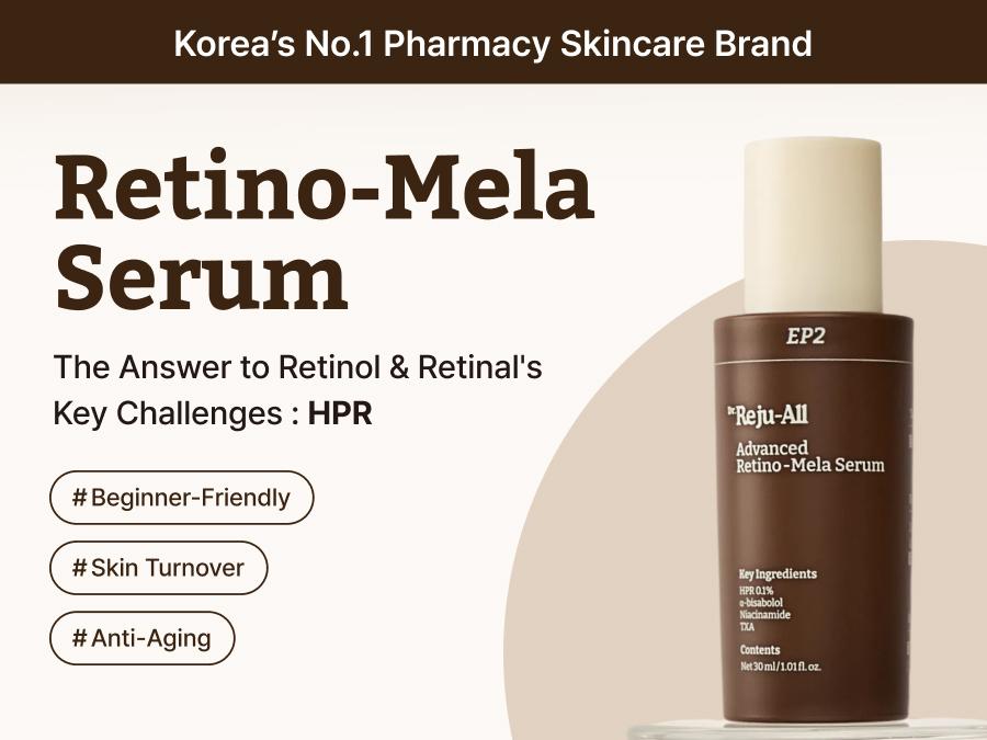 Dr.Reju-All Advanced Retino-Mela Serum – HPR Retinol Serum for Face – Anti-Aging, Pore Minimizer, Next-Gen Korean Skin care – Gentle & Beginner-Friendly – Niacinamide 10% & TXA 4% – 1 Fl Oz Dr.Reju-All Advanced Retino-Mela Serum – HPR Retinol Serum for Face – Anti-Aging, Pore Minimizer, Next-Gen Korean Skin care – Gentle & Beginner-Friendly – Niacinamide 10% & TXA 4% – 1 Fl Oz