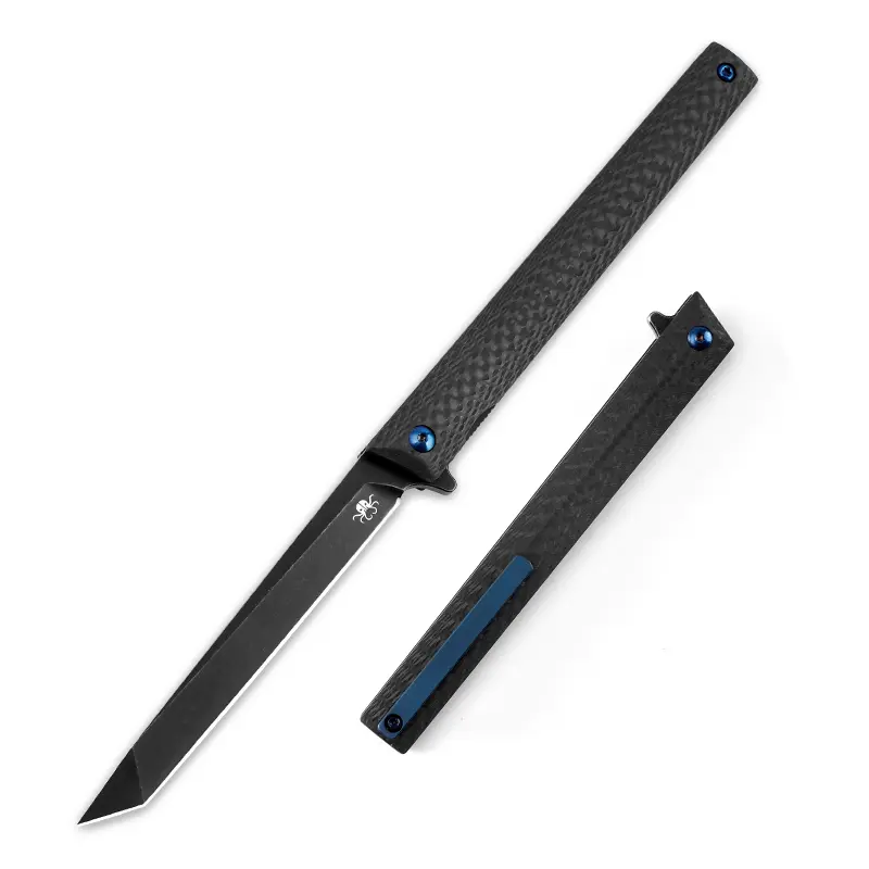 KLAKEN B13 Regent CEO Style EDC Folding Knife – D2 Steel Wear-Resistant Blade, Carbon Fiber Titanium Handle, Pocket Clip, Ideal Father’s Day Gift, Men’s Daily EDC Utility Tool