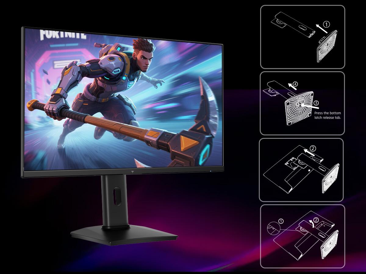 KTC 24.5" FHD IPS Native 300Hz(OC 320Hz), 240Hz 1ms Vertical Gaming Monitor, 1920*1080P Monitor With Height-adjustable Stand, H25Y7