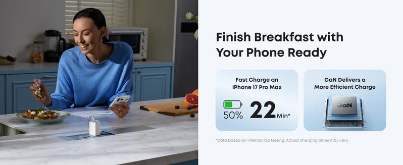 Anker Nano USB C Charger Block, 35W Max 2-Port High-Speed Compact Charger with Durable Built-in Anker InstaCord Retractable Cable, Works with iPhone 17/16 Series, iPad, Pixel, and More