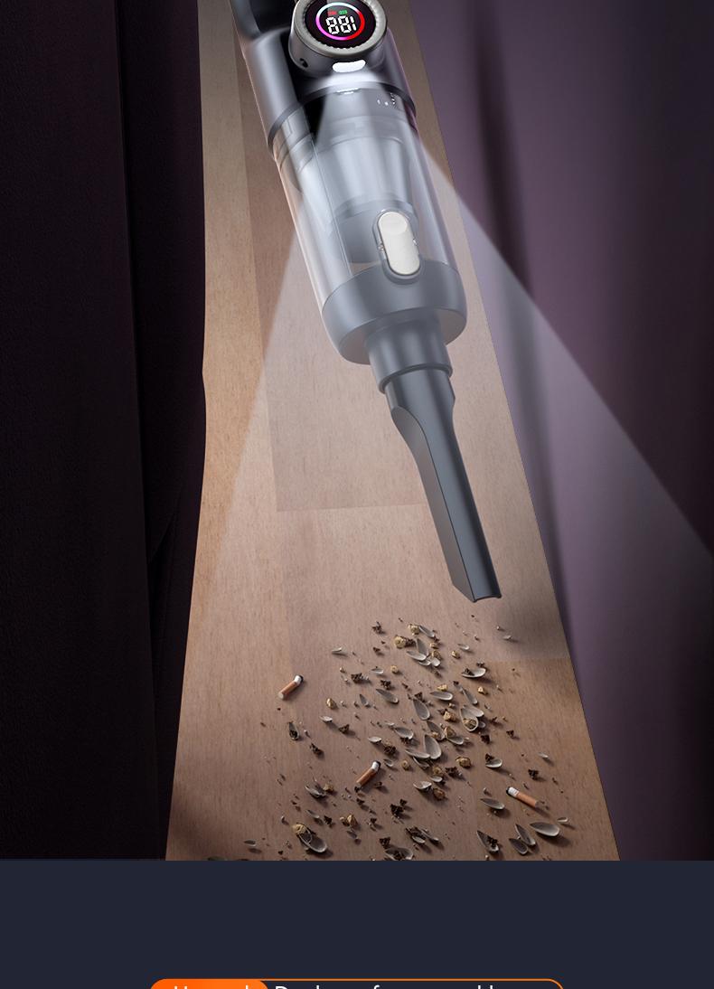 Vehicle and home wireless handheld vacuum cleaner, 2-in-1 car vacuum and blower, high power and strong suction, compact and mini handheld car interior cleaning machine, wet and dry car vacuum cleaner.