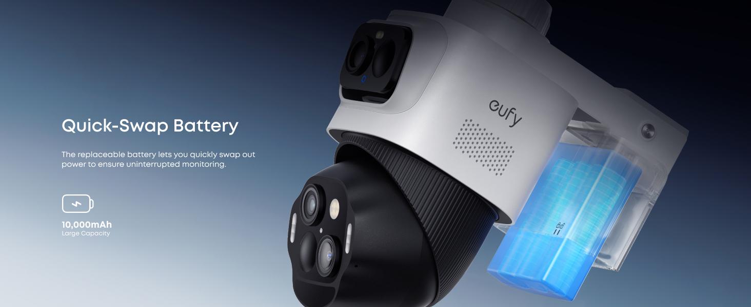 eufy Security eufyCam S4（2-Cam Kit with Homebase S380）, Solar Security Camera Wireless Outdoor, Triple Lens Bullet-PTZ Cam, 4K UHD, 360° Pan and Tilt, Auto Track, 8× Hybrid Zoom, Color Night Vision, HomeBase S380 Compatible