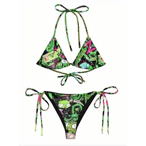 Y2K Inspired Scene Cyber Rave Bikini